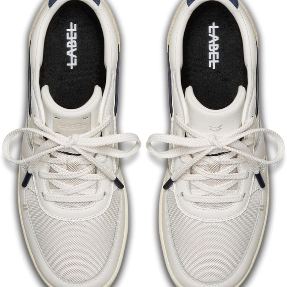 Label Men's Cream and Navy Sneakers, Lace-Up, Men’s Sz 11 - Picture 2 of 4